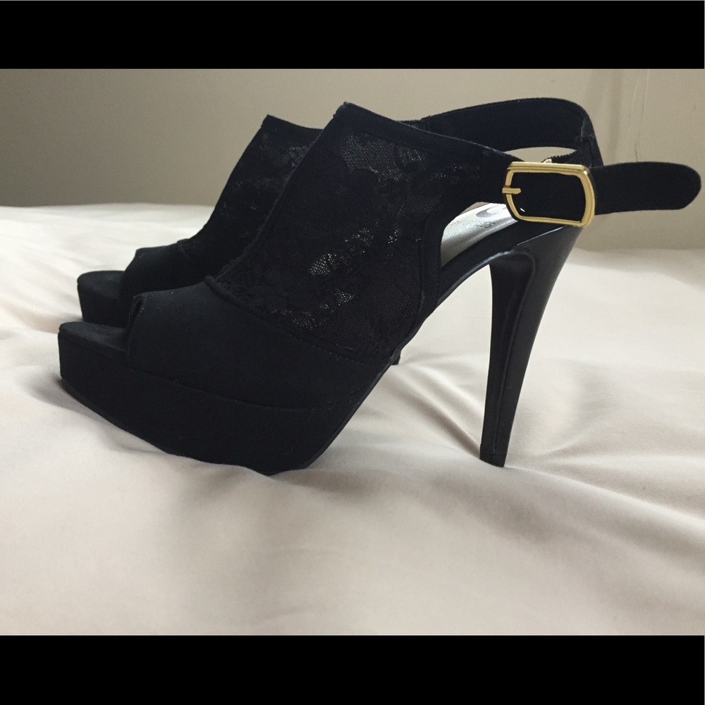 Guess Platform Slingback Heels - black 5.5